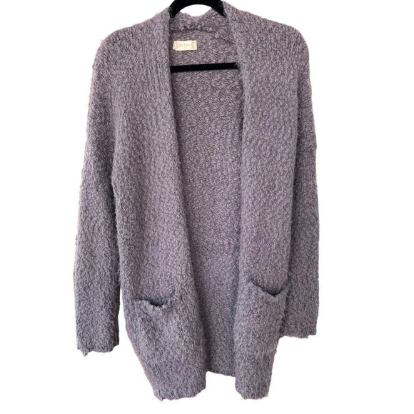 Altar'd State Women's Purple Mauve Boucle Long Open Sweater Size Medium - Picture 1 of 6